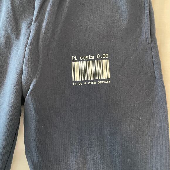 The Mayfair Group 0$ To Be Nice Blue Sweatpants Women's Size S/M 100% Cotton - Picture 4 of 8